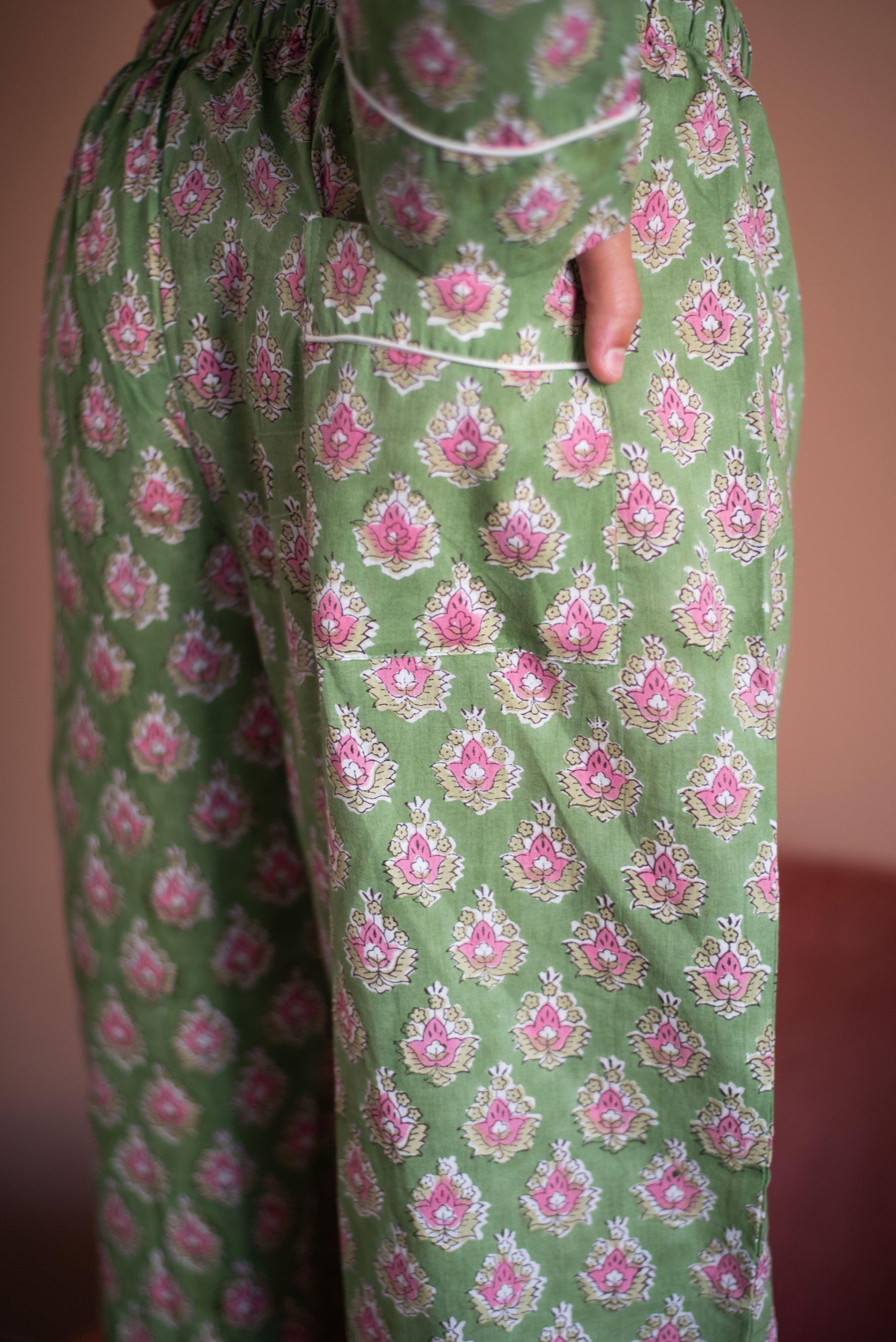 Green floral pajama set - Foresta