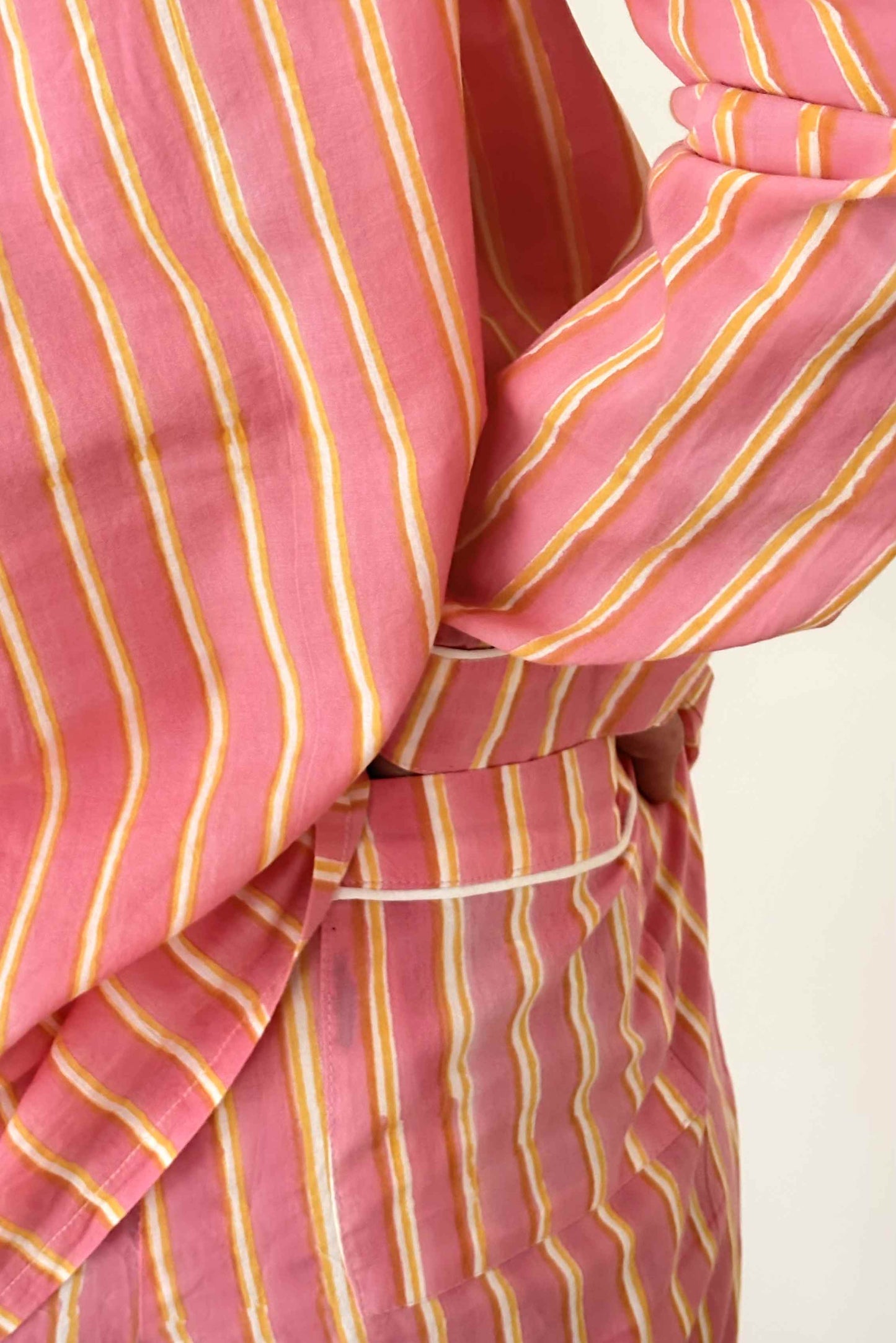 Pink Striped Long Sleeve Pajama Set