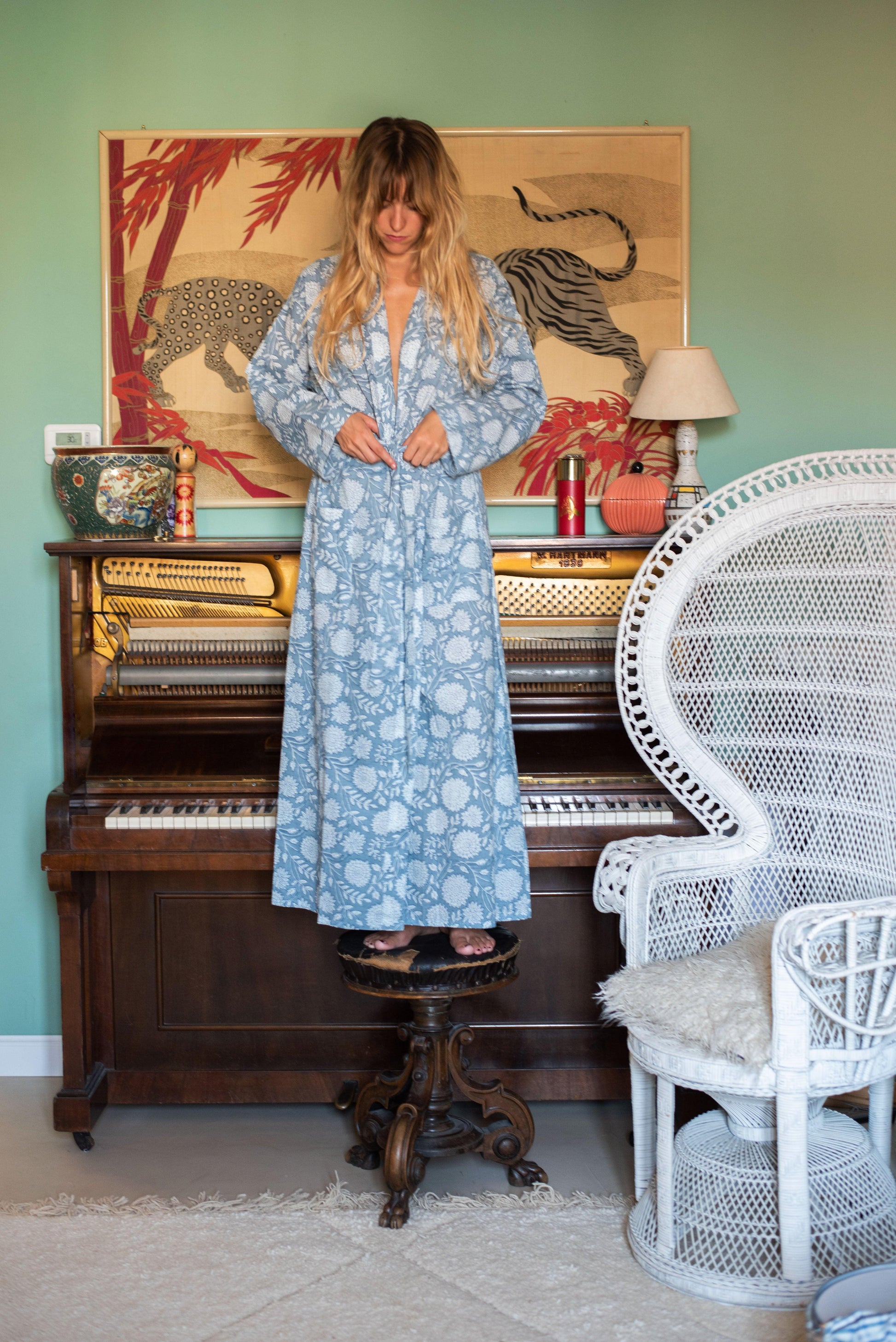 Blue floral robe - Foresta